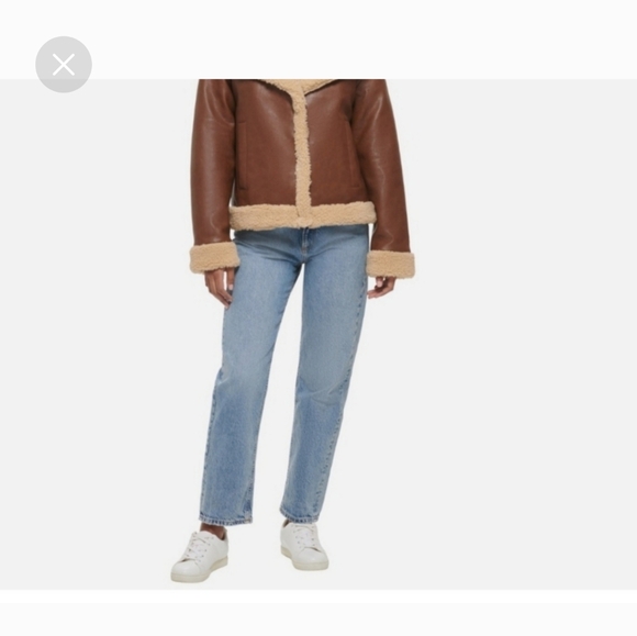 Levi's Faux Leather Trucker Jacket - Brown nwt - Picture 3 of 8